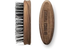kit entretien barbe: Beard Brush brosse à barbe cosmétiques naturels de la BROOKLYN SOAP COMPANY ® poils vegan - idée cadeau pour l’homme - styling de la barbe pleine ou la barbe de trois jours