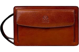 Time Resistance Pochette en cuir pour homme - Sac de poignet fait à la main en Italie