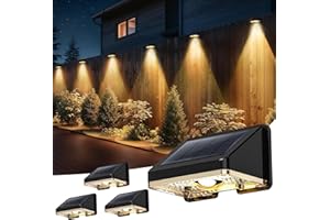 DELAIGLOW Applique Solaire Exterieur 4 Unités Lumiere Solaire Extérieur Blanc Chaud Lampe Solaire Murale Exterieur Étanche avec Joli Éclairage d'ambiance pour Clôture, Mur et Jardin