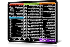 EXCO Raccourcis Mac OS, Feuille de triche pour raccourcis Mac, Mac OS 26 * 21CM, Word/Excel (pour Mac) Guide de référence Rapide Raccourci Clavier, Tapis de Souris Mac OS Raccourcis, Tapis de Souris