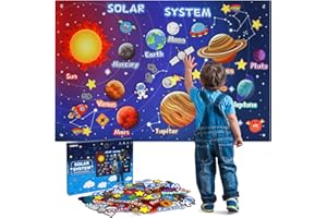 OKOOKO 41Pcs Felt Story Board Set, 43x29inch Solar System Felt Set, Interactive Walls Flannel Set for Kids, Outer Space Flannel Board, Solar System Toy, Planets Toy