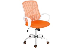 FURNITURER Unbekannt DESERTO Fauteuil de Bureau - Tissu Maille orange Bicolore - Style contemporain - L 61 x P 63 cm