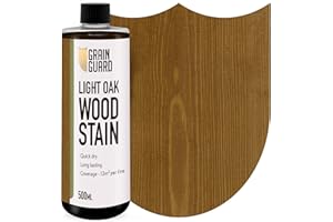 GRAIN GUARD Wood Stain Water Based | Light Oak | 500ml | Interior Furniture Stain | Light & Dark Stains | Eco-Friendly & Non-Toxic Wood Dye | Easy Application | Quick Dry & Low Odour