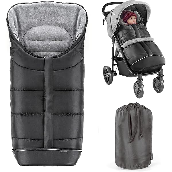 Orzbow Voetzakken Voor Wandel & Kinderwagens,Wintervoetenzak Voor Kinderwagen Buggy Met Warme Faux Schapenvacht Voering, Afneembaar En Machine Wasbaar,Ritsen Voor Gemakkelijke Toegang (Licht Grijs