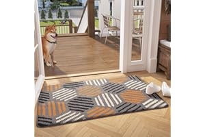 COLOR&GEOMETRY Color G Dirt Trapper Door Mat Indoor, Front Door Mat Inside Machine Washable, Super Absorbent, Non-slip Floor Mat for Entrance, Shoes and Muddy Paws- 60 x 90 cm, Grey