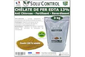 TOUT POUR LES NUISIBLES Solu'Control Chélate de Fer EDTA 13%, Anti-chlorose, Fertilisant, Reverdissant, 3 kg