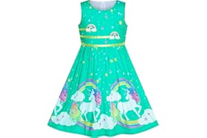 SUNNY FASHION Girls Dress Purple Rose Flower Double Bow Tie Party Kids Sundress Age 4-12 Years