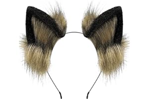 ZFKJERS Handgefertigtes Fell Fuchs Katzenohren Stirnband Fursuit Kopfbedeckung Cosplay Kostüm Party Zubehör