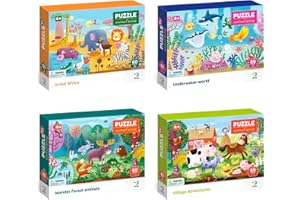 Dodo - Lot de 4 puzzles 60 pièces sur le thème des animaux pour enfants de 4 ans et plus - Cadeau éducatif parfait pour garçons et filles (Animaux)