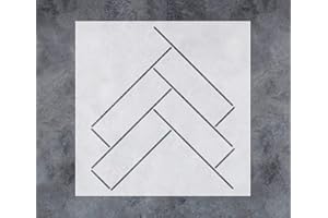 G GSS DESIGNS GSS Designs Fischgräten-Wandschablone, 30,5 x 30,5 cm, wiederverwendbare Ziegelstein-Wiederholungsmuster-Schablonen zum Malen auf Holz, Wand, Leinwand, Möbel – Schablonen für Wandmalerei