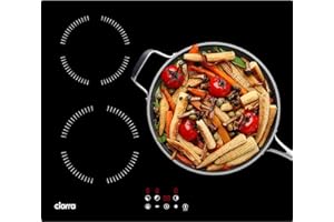 CIARRA Piano Cottura Induzione, 3 Zone di Cottura, 59cm, Piano Induzione in Vetroceramica, Controllo Touch, Timer, Sicurezza Bambini, CABBIH3-A