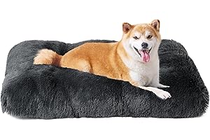 EHEYCIGA Cuscino per Cani Taglia Media, Cuscino Cane Morbida lavabile,75x50x7.5cm, Morbido e Confortevole Letto per Cani a Pelo Lungo, Grigio Scuro, 75x50x7.5cm