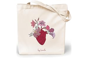 Loxato Tote Bag Femme - Sac Cabas Femme Original - Tote Bag Coton 100% Grand 35 x 42 x 8 cm - Sac Fourre Tout en Toile