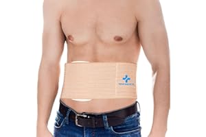 NIdreamCE Umbilical Hernia Belt with Compression Pad Abdominal Support Binder for Men and Women Belly Button Navel Hernia Support Relieve Pain for Incisional, Epigastric, Ventral, Inguinal (L)