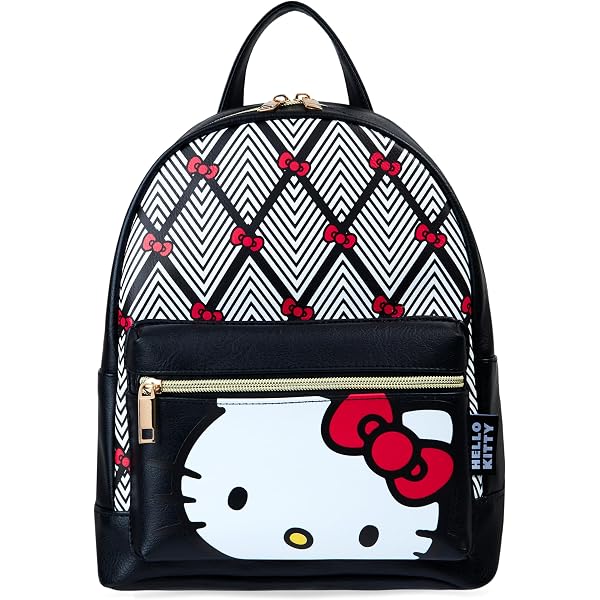 Zaino Scuola Per Bambini HELLO KITTY & KUROMI - Grigio, Dimensioni 39x29x12 Cm, Spallacci Regolabili