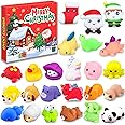 Chennyfun Advent Calendar 2024 for Kids, Christmas 24 Days Countdown Calendar with 24 Kawaii Mochi Animal Toys, Party Favor Toys Christmas Stocking Fillers Surprised Gift For Kids Boys Girls