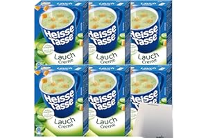 Erasco Heisse Tasse Lauch Creme Suppe 6er Pack (18 Beutel a 17,66g) + usy Block