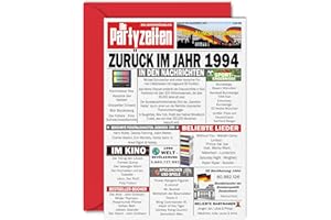Stuff4 30. Geburtstagskarten für Männer Frauen - Zurück im Jahr 1994 Zeitung - 30 Alles Gute zum Geburtstag Jahrestag Hochzeitstag Karte Vintage Jahrgang Geboren 1994 A5 Glückwunschkarten