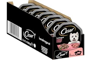 Cesar Country Kitchen Kalv och kalkon våt hundmat, paket med 7, (7 x 2 x 150 g brickor)