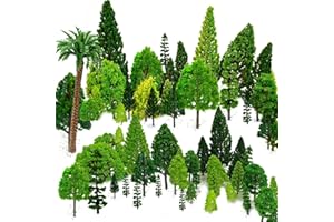 ORGMEMORY Modello Misto Alberi, 29pz 4-16 cm, Alberi H0, Basi per Diorama, Alberi di Plastica per Progetti, Alberi Modello, per Diorami, Alberi Modellismo