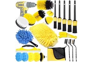 NCKIHRKK Kit Nettoyage Voiture pour L'intérieur et L'extérieur, Professionnel Kit de Brosse Nettoyage Voiture avec Pinceau Detailing Auto, pour Moteur, Évents, Roues, Tableau de Bord