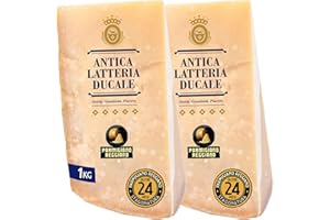Parmigiano Reggiano Dop 24 mesi da Allevamento e Agricoltura Sostenibili - Premiata Produzione Artigianale dal 1949 - Formaggio Naturalmente Privo di Lattosio ANTICA LATTERIA DUCALE (1kg - 2pz)