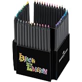 FABER-CASTELL - Set of 50 Black Edition colored pencils | Bright coloured pencils for light and dark paper with a smooth stro