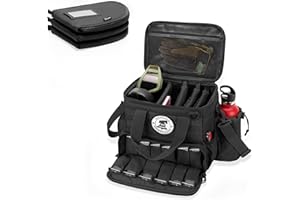 ‎DSLEAF DSLEAF Gun Bag with 3 Pistol Pockets, Gun Bag with 12 Magazine Compartments and Additional Pockets for Shooting and Hunting