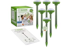 ISOTRONIC Solar Maulwurfschreck 6er Set Wühlmausfrei Wühlmausschreck Wühlmausvertreiber Wühltierfrei Wühltiervertreiber mit Vibration gegen Maulwurf Maus Ameise