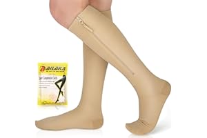 ‎AILAKA Ailaka Reißverschluss Kompressionsstrümpfe medizinisch, 15-20 mmhg Kompressionsstrümpfe für Damen Herren, Stützstrümpfe mit Reißverschluss für Krampfadern, Ödeme, Erholung, schwanger