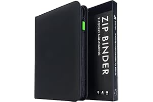 Vault X 9 Pocket Trading Card Zip Binder, 360 Cards, Premium Exo-Tec Album Material, 20 Side-Loading Pages, Folder for Collectible Games, Sports, TCG (Black)