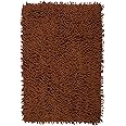 SARAL HOME EASY LIVING Cotton Shaggy Anti-Skid Rectangular Solid Bath Mat|Soft & Super Absorbent Mats for Shower|Washable, Non-Slip & Quick-Drying Mats for Home/Kitchen/Office (Brown, 40X60 CM)