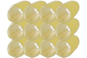 ‎PONIK'S PROFESSIONAL PONIK'S PROFESSIONAL - Haarrollen Lockenwickler, Lockenwickler Selbsthaftend Set, Haar Roller 12 Stücke, Haarrollen Locken 32mm, Selbst Griff Locken - gelb