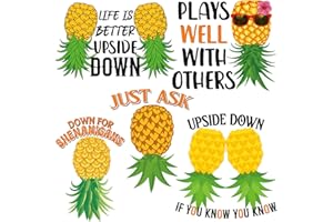 JoyAura Pineapple Cruise Door Decorations - 5 Pcs Funny Upside Down Pineapple Ship Cabin Decorations Magnetic Stickers Magnet Stateroom Accessories for Car Bumper Fridge Carnival Party Supplies