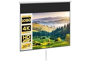 HOMCOM Telo Proiettore da 120 Pollici 4K HD Formato 16:9 con Fissaggio a Muro e Soffitto, Schermo Proiettore in Metallo, Grandangolo di 160 Gradi, per Casa, Home, Cinema, Esterno, Bianco