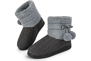 GURGER Kapcie domowe, damskie, pluszowe, ciepłe, z podszewką, kapcie zimowe