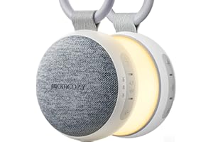 ‎MOMCOZY Momcozy WN06 Tragbare White Noise Machine Baby mit Nachtlicht – Weißes Rauschen Gerät für Neugeborene, 20 Beruhigende Klänge, Wiederaufladbare Weißes-Rauschen-Therapie und Bluetooth-Lautsprecher, Grau