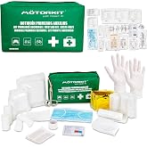 Motorkit First Aid Kit for Car and Truck &ndash; DIN Approved Emergency Kit with 4 Compartments &ndash; Includes Thermal Blanket, Masks,