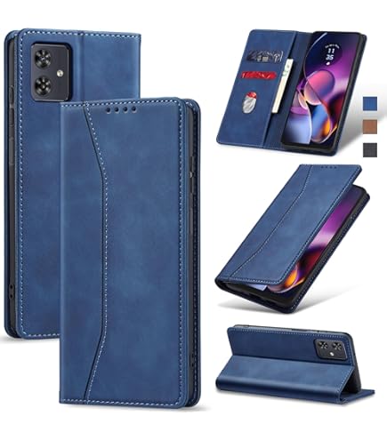 Asuwish Phone Case For Motorola Moto G54 / G64 Wallet With Tempered