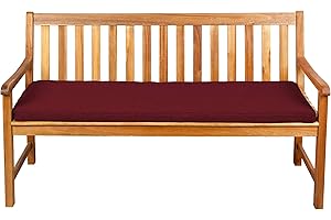 Gutekissen® Cojín de Asiento para Banco, Columpios de Jardín, Asiento, Liso. FK5 (150x40x5, Burdeos)
