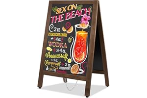 VAIIGO Kundenstopper mit lackiertem Holzrahmen 105 x 45 cm Aufsteller Werbetafel Gehwegaufsteller Magnetische Holztafel Kreidetafel Kreidetafel Restaurant-Tafel Plakatständer