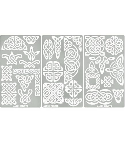 Aleks Melnyk #45 Pyrografie stencils, houtverbrandingsset, 3 stuks sjablonen, metalen letters stencil voor het graveren van hout en patronen, alfabet en cijfer, belettering, verhuur, roestvrij staal