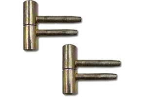 VERSHY Türband 2-teilig Einbohrband ø 16 mm – Renovierband für gefälzte Holztüren, matt vernickeltes Metall, Tragkraft 40 kg, 2 Stück – Scharnier für Innentüren & Holzzargen (2, Gelb)