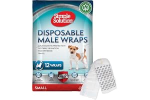 Simple Solution Disposable Dog Diapers for Male Dogs, Male Wraps with Super Absorbent Leakproof Fit, Excitable Urination, Inc