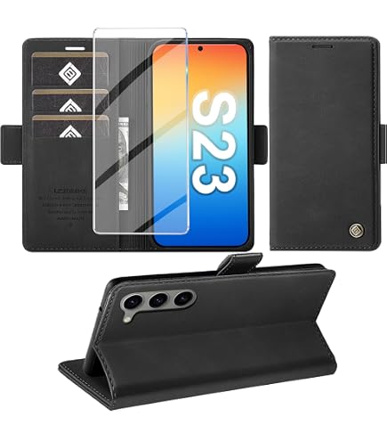 Giyer Leder-Wallet Handyhülle Für Xiaomi Redmi Note 12 4G - Mit Displayschutzfolie, Kartenfach & Ständer
