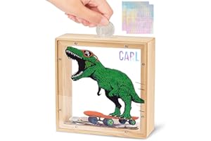 Beinou Spardose Kinder Sparschwein Mädchen Einhorn Sparbüchse Acryl- Sparkasse Piggy Bank Kinderspardose Taufgeschenke Jungen mit Personalisierten Buchstaben