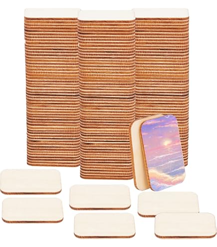 50 Piezas De Madera Natural Cuadradas - 10.2x10.2 Cm - Para Manualidades, Pintura Y Decoración