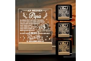 Hzdyopk Vatertagsgeschenk für Papa, LED Acryl Nachtlicht Lampe Geschenk Papa Geburtstagsgeschenk Personalisierte Nachtlicht Dekoration Geschenk für Papa Vatertag Geburtstag Weihnachten
