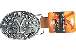 AODYOW Changes Yellowstone Dutton Ranch Y Logo Established 1886 Kevin Costner Gürtelschnalle 66-57, Silber, Einheitsgröße