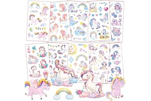 BOYATONG Einhorn Tattoos Mädchen, 120+Tattoos Kinder Hautfreundlich, Kleine Weihnachtsgeschenke für Adventskalender, Mitgebsel Einhorn Geschenke für Mädchen, Adventskalender Füllung Kinder